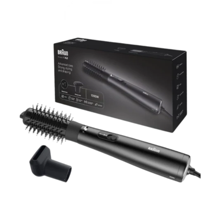 Braun Satin Hair 4 Airstyler AS4.2 - Premium Ionic Hot Air Styler with 3 Styling Attachments & Frizz Control - Black