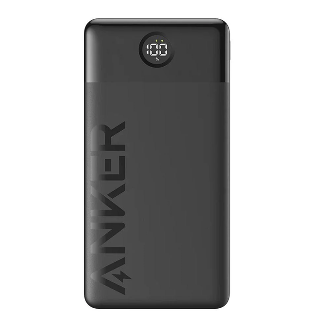 شاحن متنقل أنكر 324 باور بنك بسعة 10000 مللي أمبير وقوة 12 واط مع منافذ USB وType-C - أسود