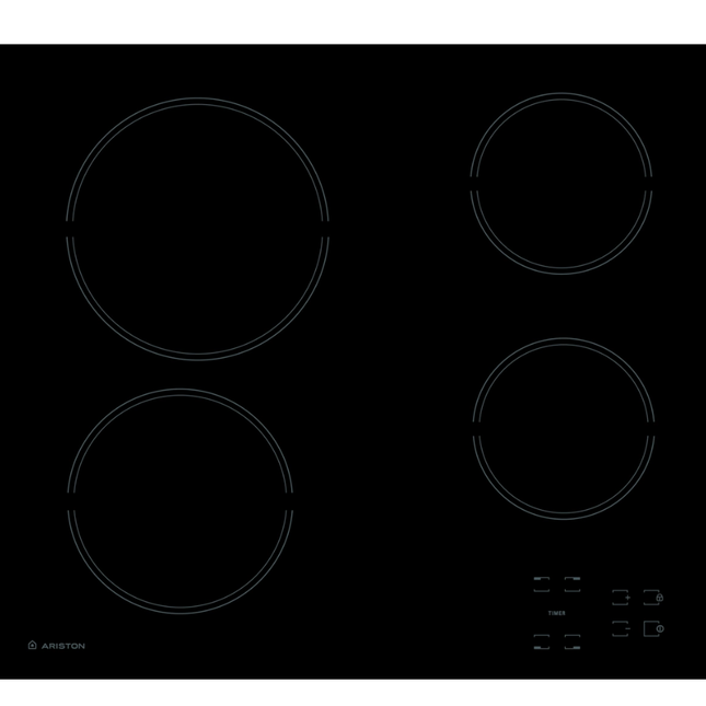 Ariston Built-In Electric Ceramic Hob 60 cm 4 Radiant Zones Touch Control HR 611 C A