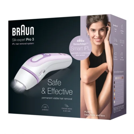 Braun Silk-expert IPL Hair Removal Device Purple Intensity Levels Venus Razor Pouch 57282