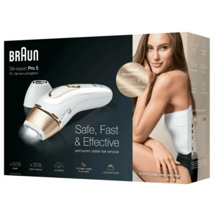 Braun Silk-expert IPL Hair Removal Device Gold Intensity Levels Venus Razor Pouch 57283