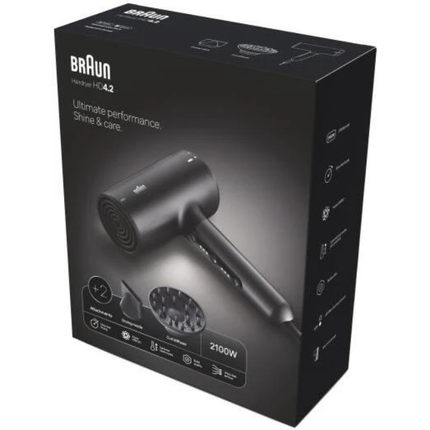 Braun HTDC Hair Dryer Super Ionic 2100W 3 Speeds Black BRHD425SDE