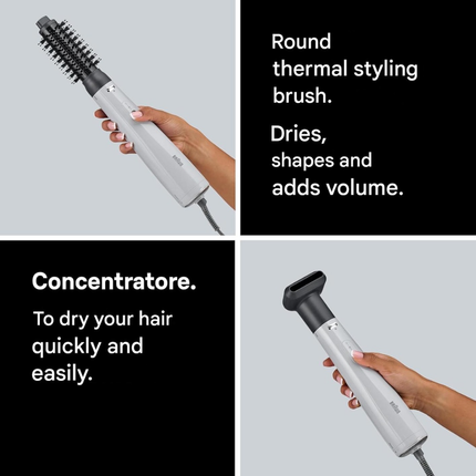 Braun Air Styler AS2.21 IONTEC Technology 800W Satin Grey BRAS221SDE