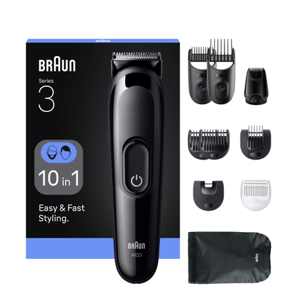 Braun Multi Grooming Kit All-in-One Series 3 10-in-1 50 Mins Runtime Black AIO3560