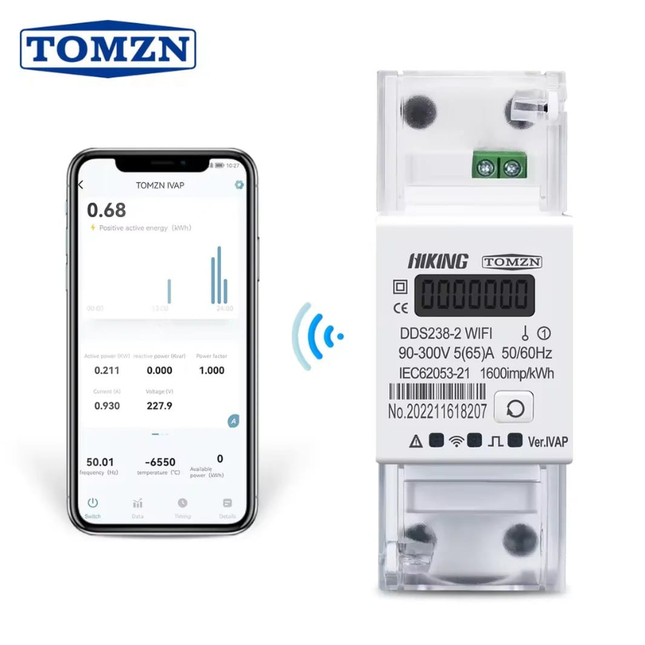 قاطع ذكي TOMZN 63A WiFi مع قياس الطاقة