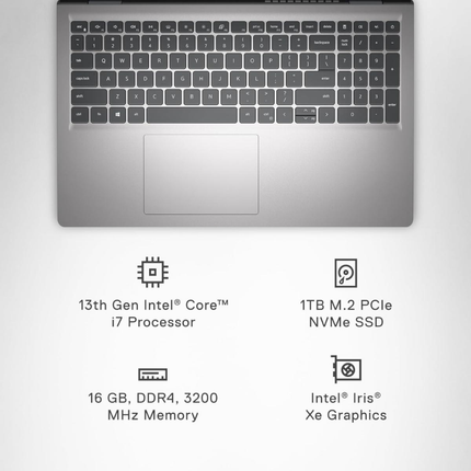 Dell Inspiron 15 3530 Laptop 15.6 Inch FHD 120Hz Intel Core i7-1355U 16GB RAM 1TB SSD Platinum Silver
