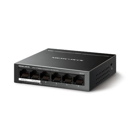 سويتش مكتب ميركوسيس 6 موانئ مع 4 موانئ PoE+ قدرة 40 واط Mercusys MS106LP