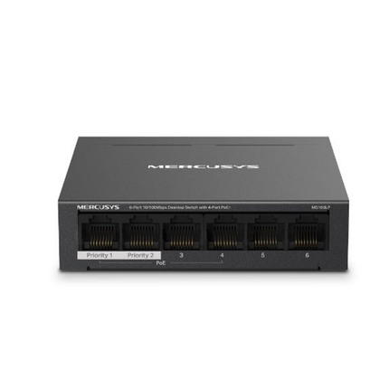 سويتش مكتب ميركوسيس 6 موانئ مع 4 موانئ PoE+ قدرة 40 واط Mercusys MS106LP