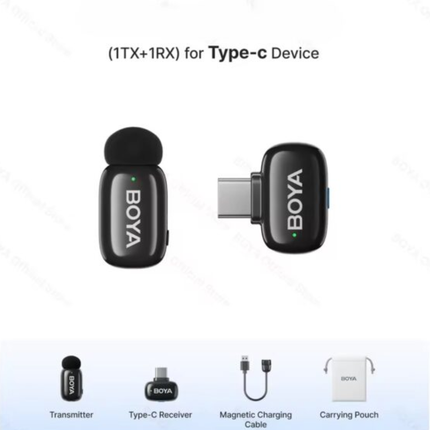 BOYA Mini 2-06 Wireless Lavalier Microphone USB-C Black
