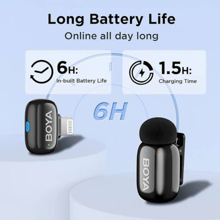 مايكروفون لاسلكي بويا ميني 2-07 للآيفون BOYA Mini 2-07 Wireless Lavalier Microphone for iPhone