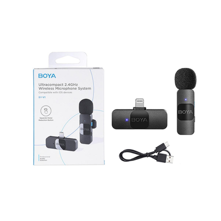 مايكروفون لاسلكي بويا بي واي-في1 للآيفون BOYA BY-V1 Wireless Microphone for iPhone