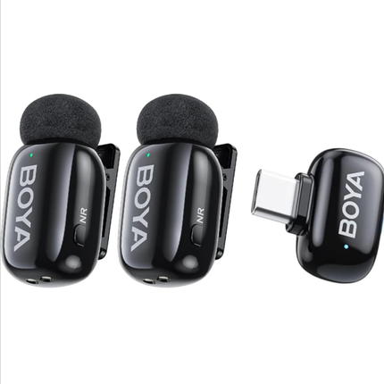BOYA Mini 2-04 Wireless Lavalier Microphone USB-C 2TX Black