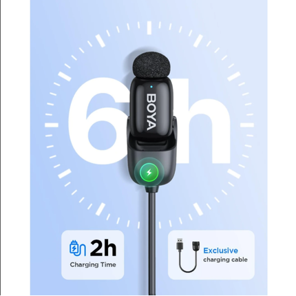 BOYA Mini 2-04 Wireless Lavalier Microphone USB-C 2TX Black