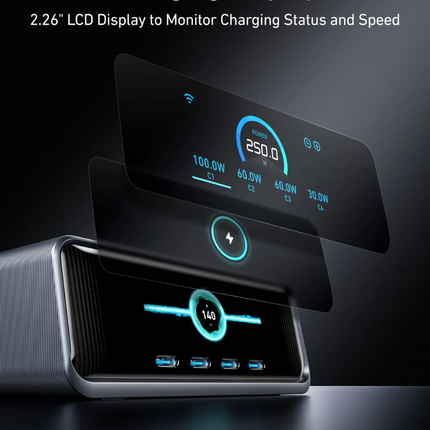 شاحن مكتبي أنكر برايم 250 واط GaN بـ 6 منافذ النسخة العالمية Anker Prime A2345641 