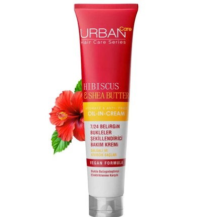 كريم بديل الزيت أوربان كير بالكركديه وزبدة الشيا للشعر الكيرلي 175 مل Urban Care Twisted Curls Oil-In-Cream