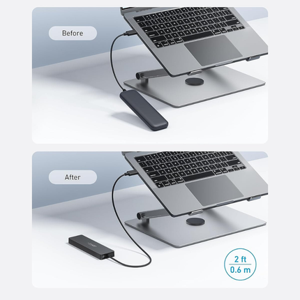موزع بيانات أنكر 4 في 1 عبر USB-C بقدرة 5 جيجابت - 2 قدم
