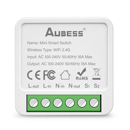 AUBESS Tuya WiFi 16A Mini Smart Switch Module