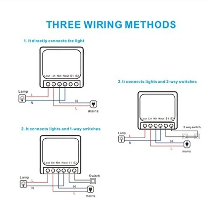 Tuya Mini WiFi 16A 2-Way Smart Switch Module