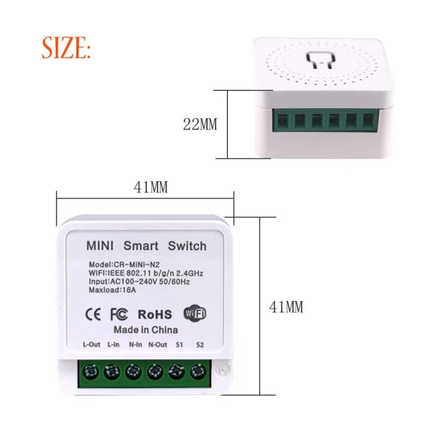 Tuya Mini WiFi 16A 2-Way Smart Switch Module