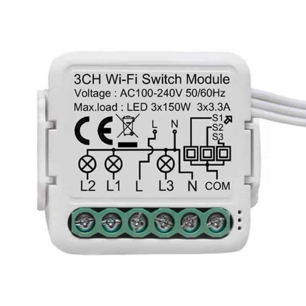 Tuya Mini 3-Channel Smart Switch Module MINI-W1-3CH