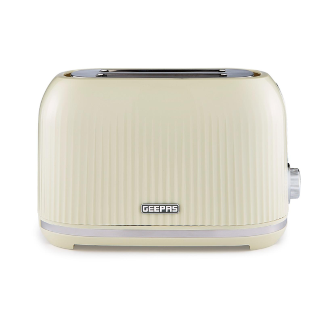 Geepas 2-Slice Ribbed Toaster 6 Browning Levels GBT36558UK