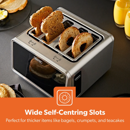 4-Slice Digital Toaster with Touchscreen Controls & Extra Wide Slots 1770W