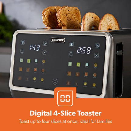 4-Slice Digital Toaster with Touchscreen Controls & Extra Wide Slots 1770W