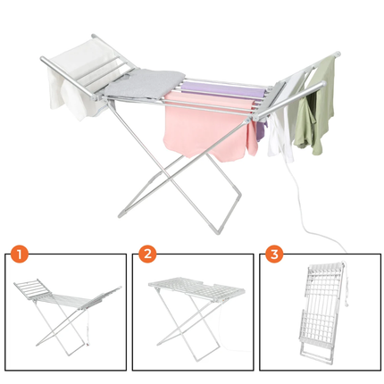 Geepas Foldable Electric Clothes Dryer Rack 15kg 230W GDR63059UK