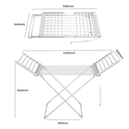 Geepas Foldable Electric Clothes Dryer Rack 15kg 230W GDR63059UK