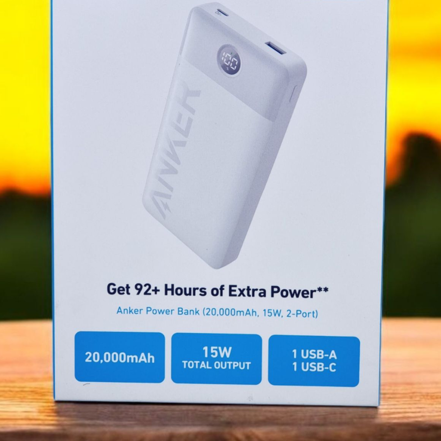 Anker 15W Power Bank 20,000mAh Portable Charger - Dual Port Charging with Real-Time Digital Battery Display - White Anker 15W Power Bank 20,000mAh Portable Charger - Dual Port Charging with Real-Time Digital Battery Display - White