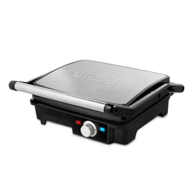 Ufesa PR2000 Electric Grill & Sandwich Maker - 2200W High Power, Non-Stick Plates, 180° Open Function & Adjustable Thermostat