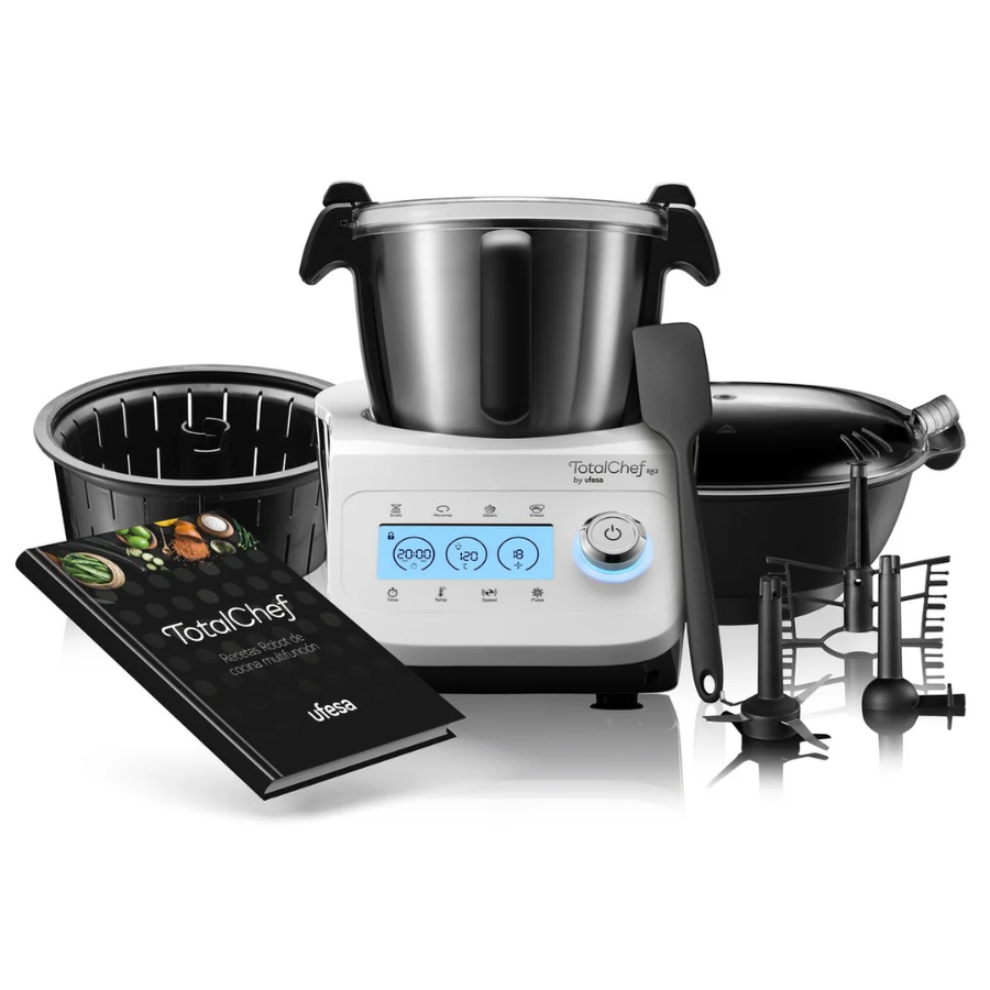 Ufesa TotalChef RK3 Multifunction Smart Food Processor - 30+ Functions, Digital Display, 12 Speeds, Integrated Scale & 1600W Power