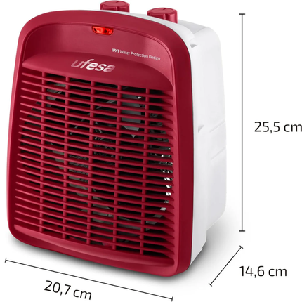 Ufesa Persei Digital Fan Heater - 2000W Power, Rotary Control, 2 Heat Settings & Fan Mode for Year-Round Use