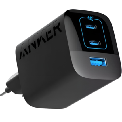 شاحن انكر 336 (Anker 336 Charger) بقوة 67 واط - تقنية GaN للشحن السريع - 3 منافذ (2x USB-C و 1x USB-A) - تصميم مدمج قابل للطي - تقنية PowerIQ 3.0 لشحن الأجهزة المتعددة
