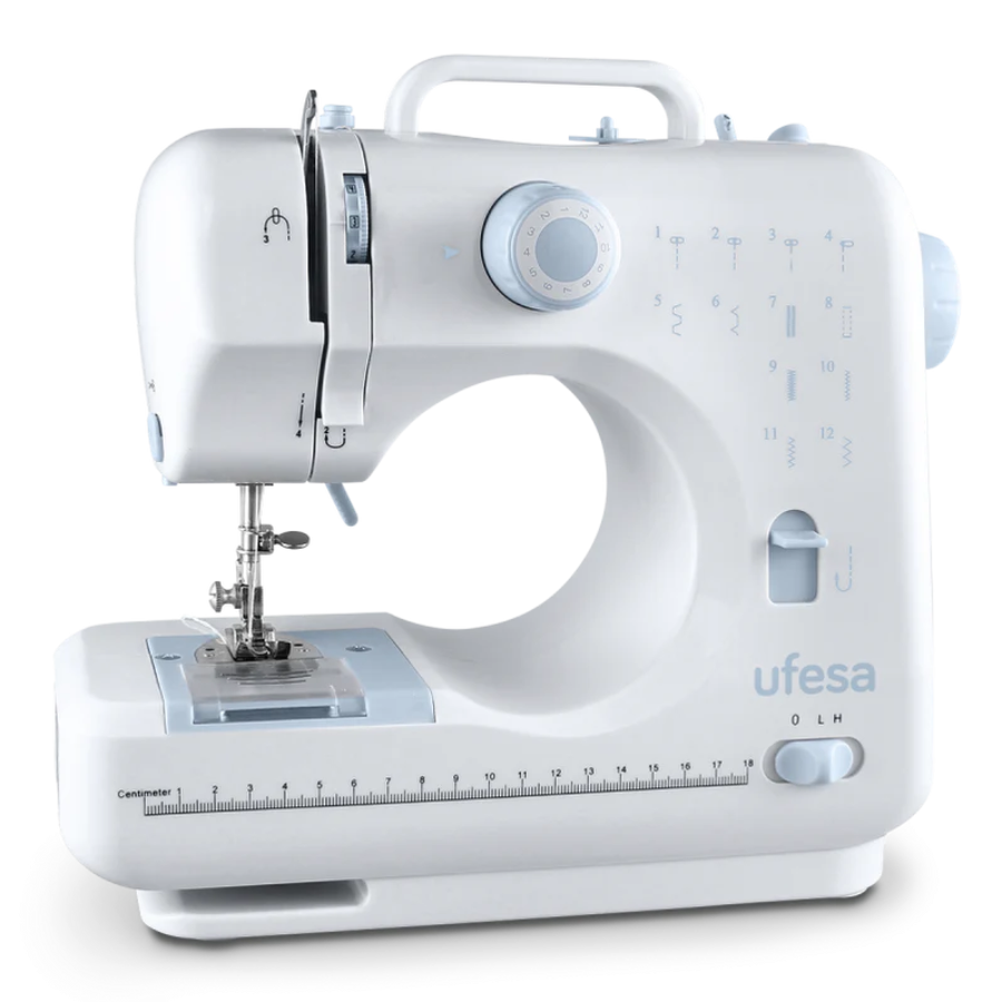 Ufesa SW1201 Facile Sewing Machine - 12 Built-in Stitches, LED Light, Reverse Sewing Function & Integrated Thread Cutter