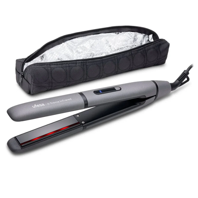 مكواة تصفيف الشعر يوفيسا (Ufesa) موديل X-Treme - تقنية الأشعة تحت الحمراء (Infrared)، صفائح سيراميك، تحكم رقمي بالحرارة، وتصميم انسيابي