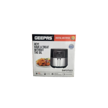 Geepas 8L Digital Air Fryer 1800W - Extra Large Family Capacity, 360° Rapid Air Circulation, and Smart LED Touchscreen