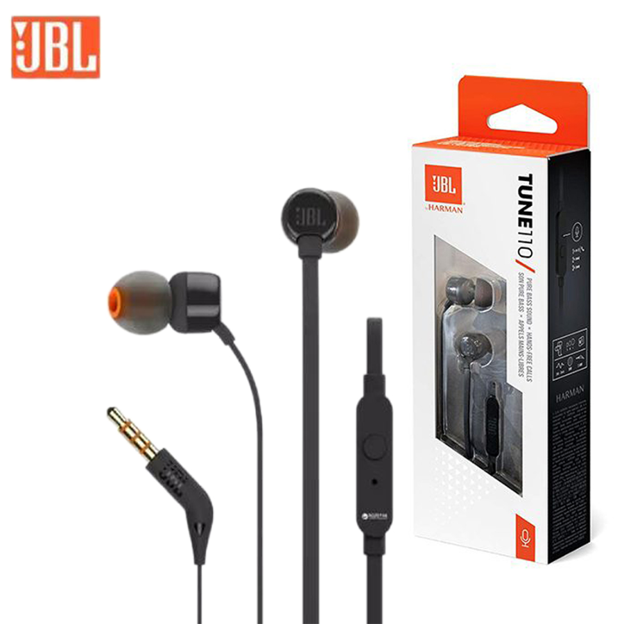JBL TUNE110 - سماعات داخل الأذن بصوت جهير نقي من JBL، أسود JBL TUNE110 - سماعات داخل الأذن بصوت جهير نقي من JBL، أسود