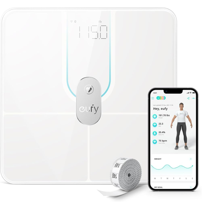 ميزان يوفي الذكي P2 Pro الرقمي - تحليل كامل لـ 16 قياساً للجسم، واي فاي وبلوتوث، قياس معدل ضربات القلب، وتقارير ثلاثية الأبعاد دقيقة