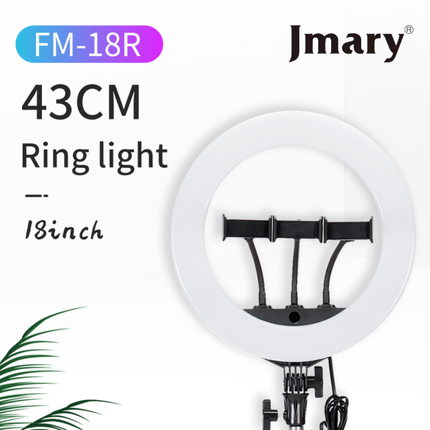 رنج لايت جيماري (Jmary) الاحترافي - متوفر بـ 3 قياسات (14، 18، 21 إنش)، إضاءة LED سينمائية مع ريموت كنترول، حامل موبايل ومنفذ شحن USB