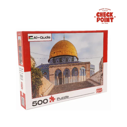 Checkpoint Puzzles 500-Piece Travel Size Jigsaw Puzzle (36 × 50 cm) - Premium Quality Architectural Jigsaw with Glue, Heritage Designs (Quds / Petra)