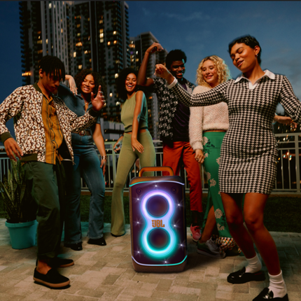 سبيكر جي بي إل (JBL) بارتي بوكس 520 (PartyBox 520) المتنقل - صوت JBL Pro القوي، عرض ضوئي متزامن، ومقاومة للرذاذ بمعيار IPX4