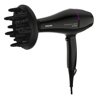 Philips DryCare Pro Hair Dryer - 2200W, AC Motor, Fast Drying, Ionic Conditioning, & Multiple Settings - BHD272/03