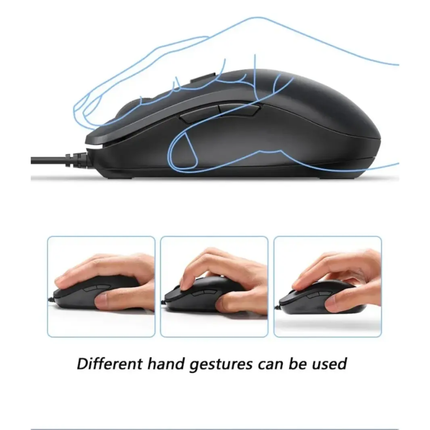 Ugreen MU002 Wired Silent Mouse Black - Ergonomic Design