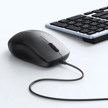 Ugreen MU002 Wired Silent Mouse Black - Ergonomic Design