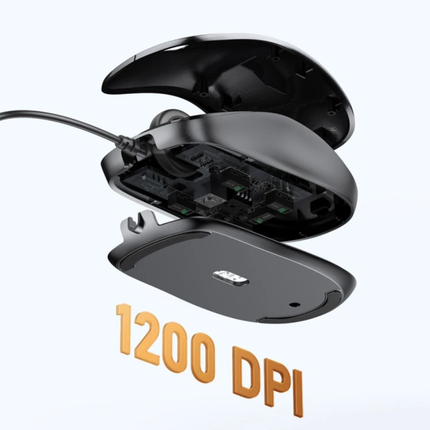 Ugreen MU002 Wired Silent Mouse Black - Ergonomic Design