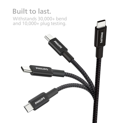 Philips DLC7060C 240W 2m Braided USB-C to USB-C Cable