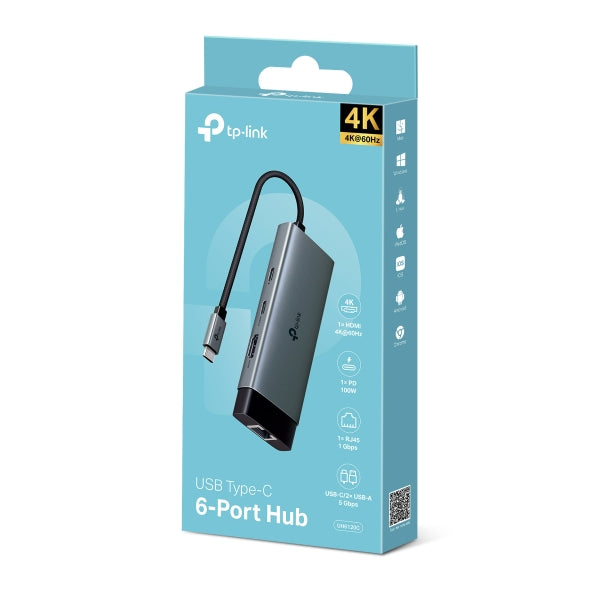 موزع TP-Link UH6120C USB-C 6-in-1 موزع TP-Link UH6120C USB-C 6-in-1