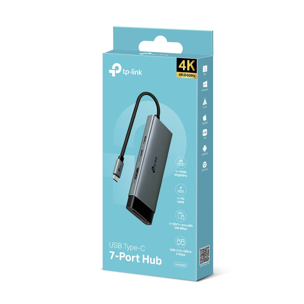 موزع UH7020C USB Type-C 7-in-1 موزع UH7020C USB Type-C 7-in-1