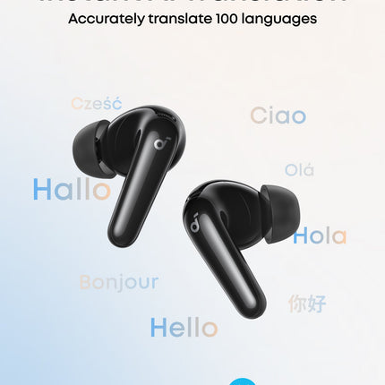 سماعات ساوند كور (Soundcore) موديل R60i NC - عزل ضوضاء تكيفي 42 ديسيبل - 6 ميكروفونات للمكالمات - بطارية تدوم 42 ساعة - مقاومة للماء IP54 - أسود